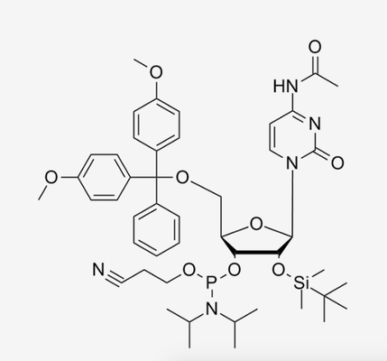 N4-Ac-5'-o--2'-o-TBDMS-c-Ce Gewijzigde Nucleotiden Ac -ac-rC Phosphoramidite C47H64N5O9PSi CAS 121058-88-6
