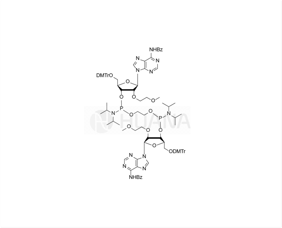 ethaan-1,2-di(5'-O-DMTr-2'-O-MOE-rA(Bz)-3'-oxy) bis ((diisopropylfosforamidit)