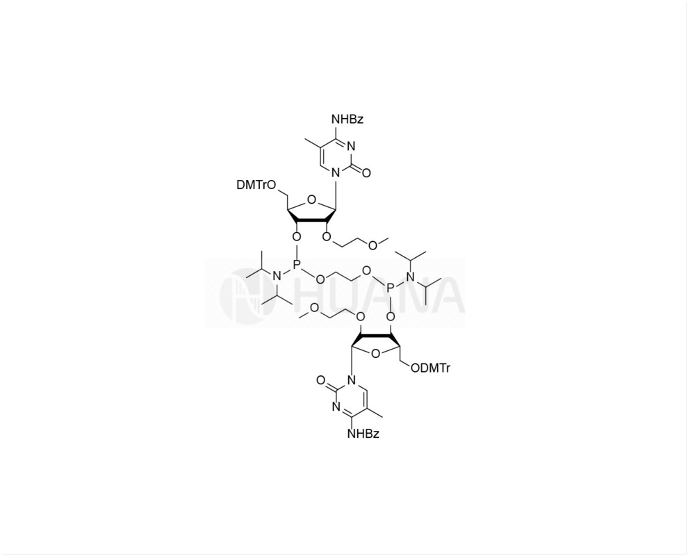ethaan-1,2-di(5'-O-DMTr-2'-O-MOE-5-Me-rC(Bz)-3'-oxy) bis ((diisopropylphosphoramidite)