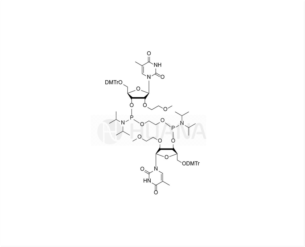 ethaan-1,2-di ((5'-O-DMTr-2'-O-MOE-rT-3'-oxy) bis ((diisopropylfosforamidit)
