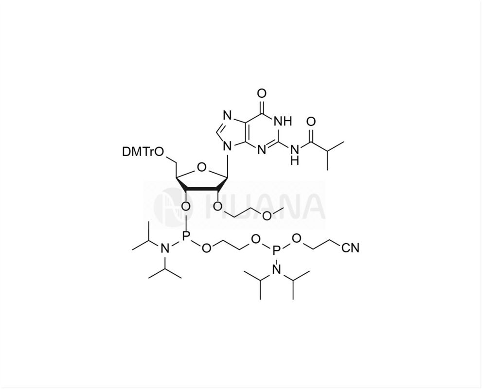 5'-O-DMT-2'-O-MOE-rG ((iBu)-3'- ((2-cyanoethoxy)) ((diisopropylamino)fosforamidide) -ethyl-diisopropylfosforamidide
