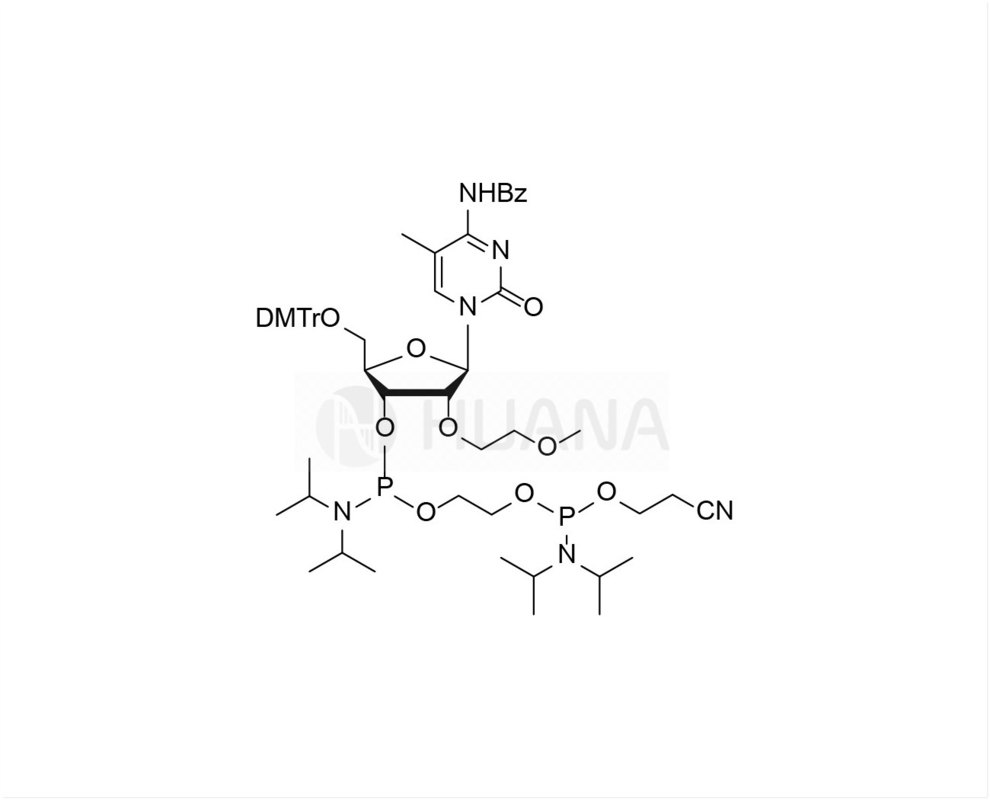 5'-O-DMT-2'-O-MOE-5-Me-rC(Bz)-3'- ((2-cyanoethoxy) ((diisopropylamino)fosforamidide) -ethyl-diisopropylfosforamidide)
